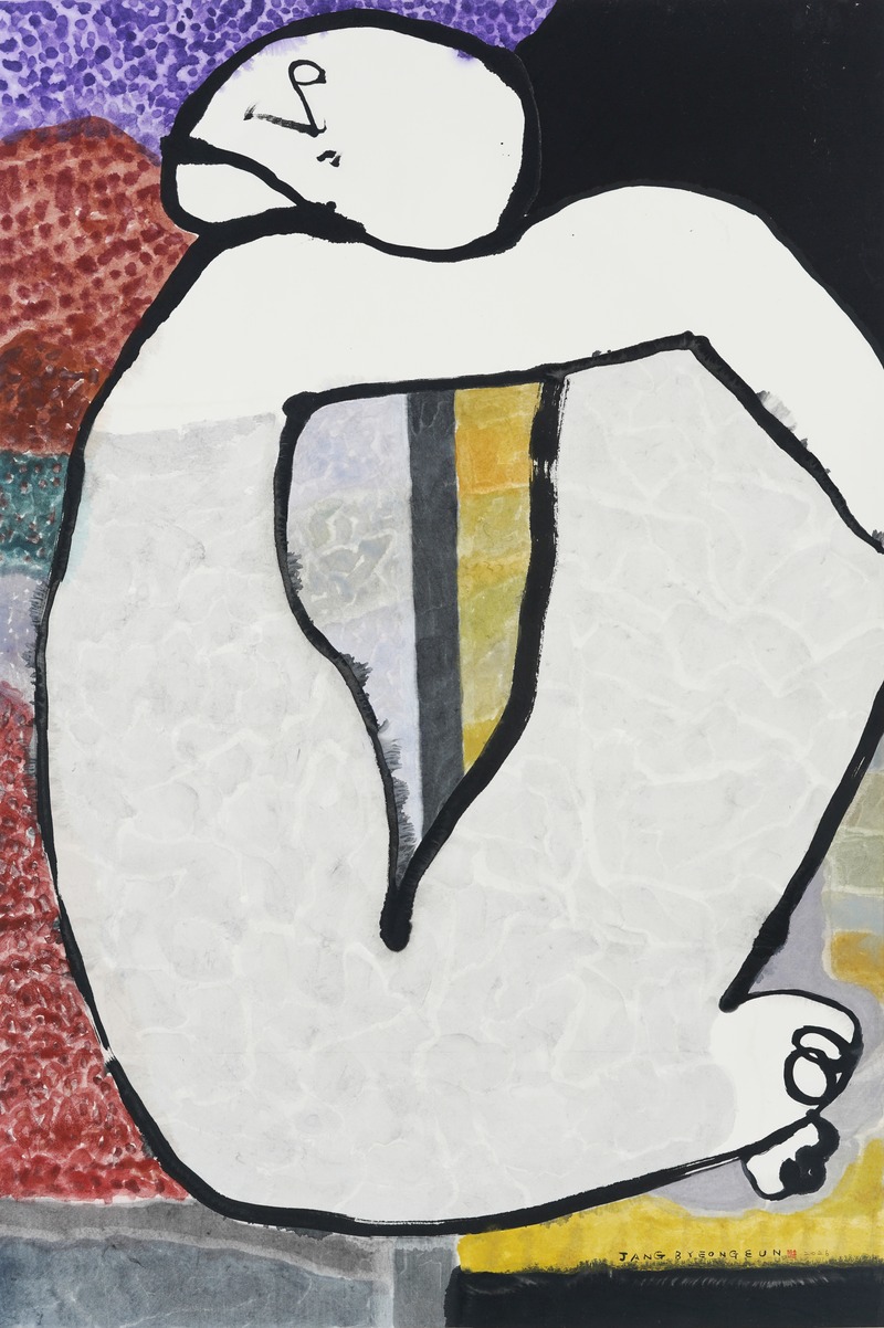 장병언, figure, ink_and_light_color_on_paper, painting, 2026